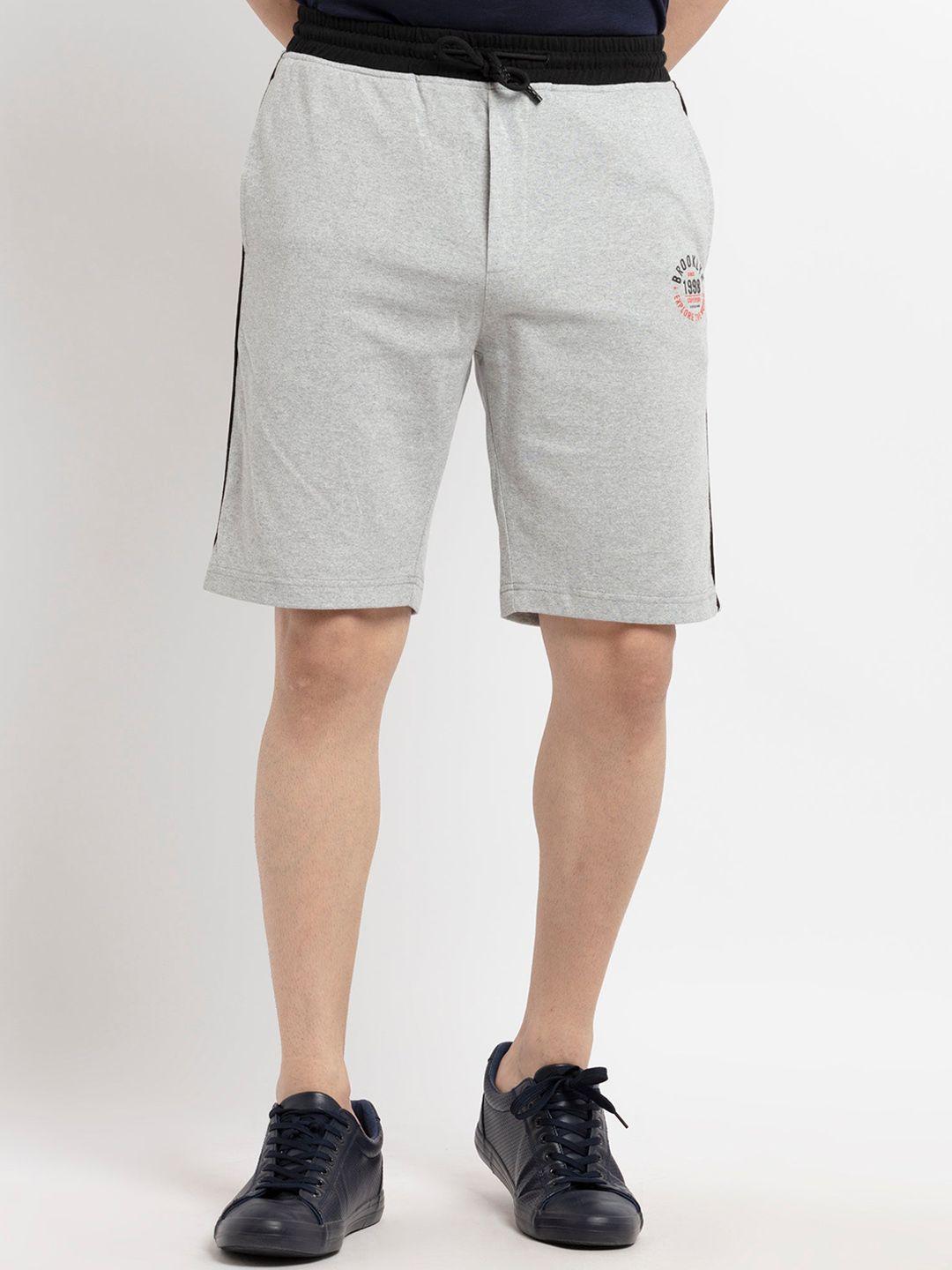 status quo men grey melange solid shorts