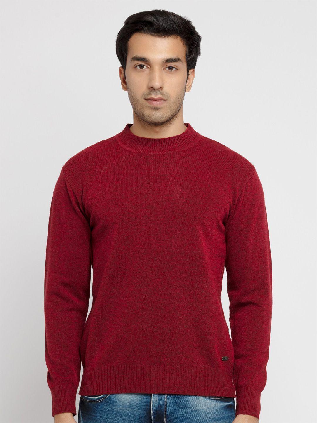 status quo men maroon acrylic pullover