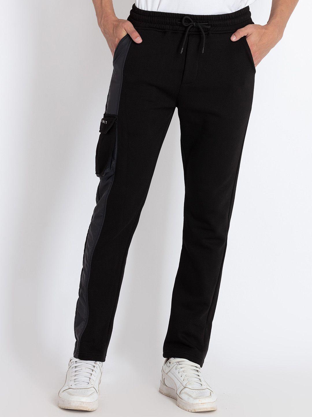 status quo men mid-rise side panel detail track pants