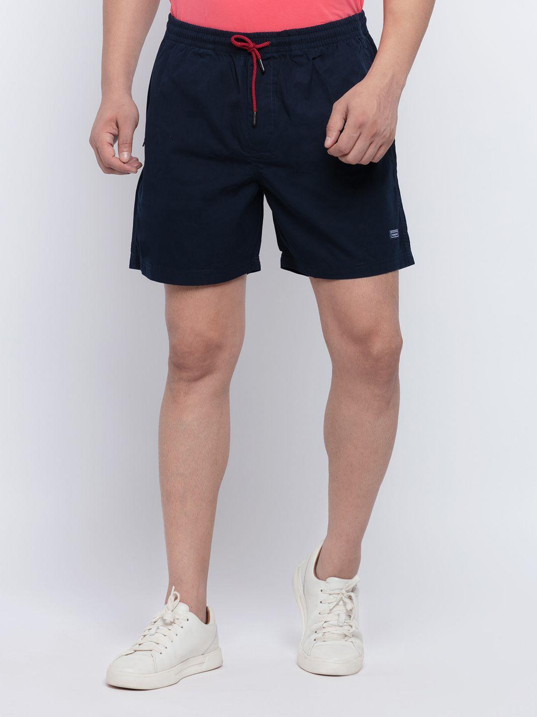 status quo men navy blue sports shorts