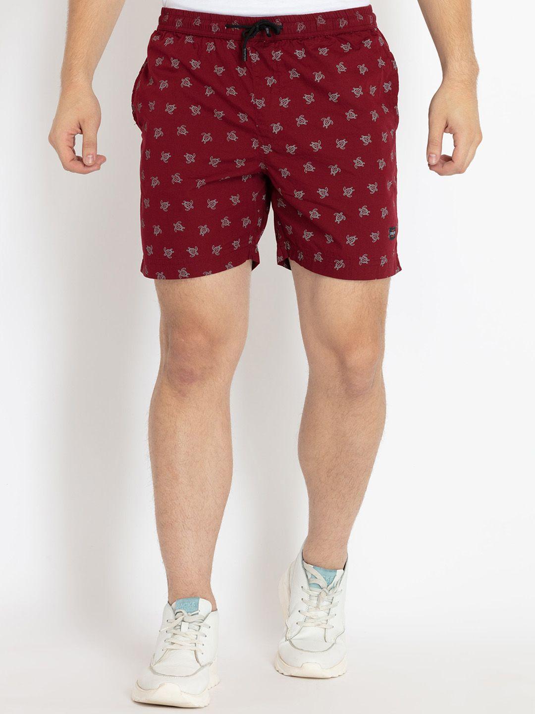 status quo men printed cotton shorts