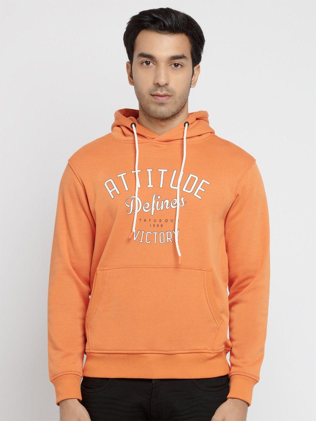 status quo men printed hooded cotton sweatshirt