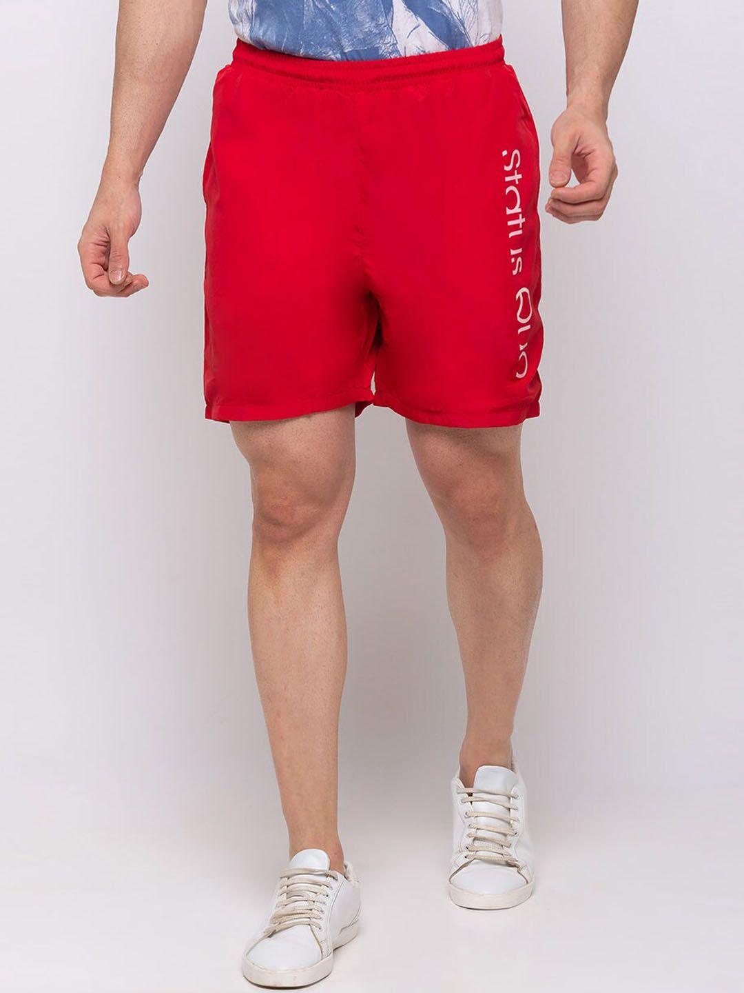 status quo men printed regular fit sports shorts