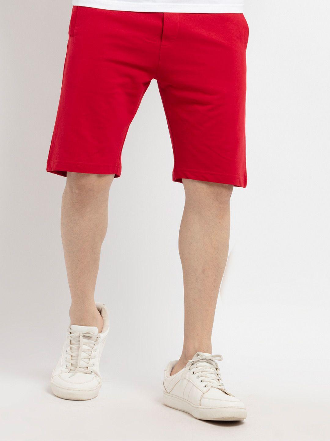 status quo men red cotton shorts