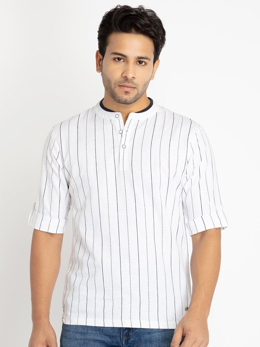 status quo men striped henley neck cotton t-shirt