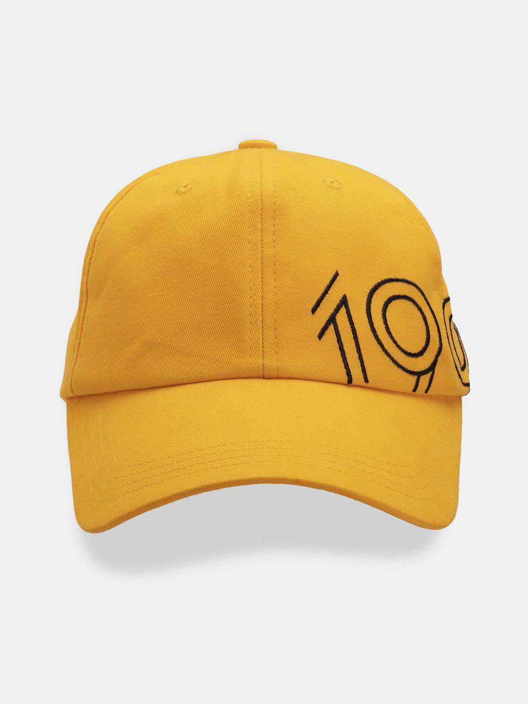 status quo men yellow & black embroidered baseball cap