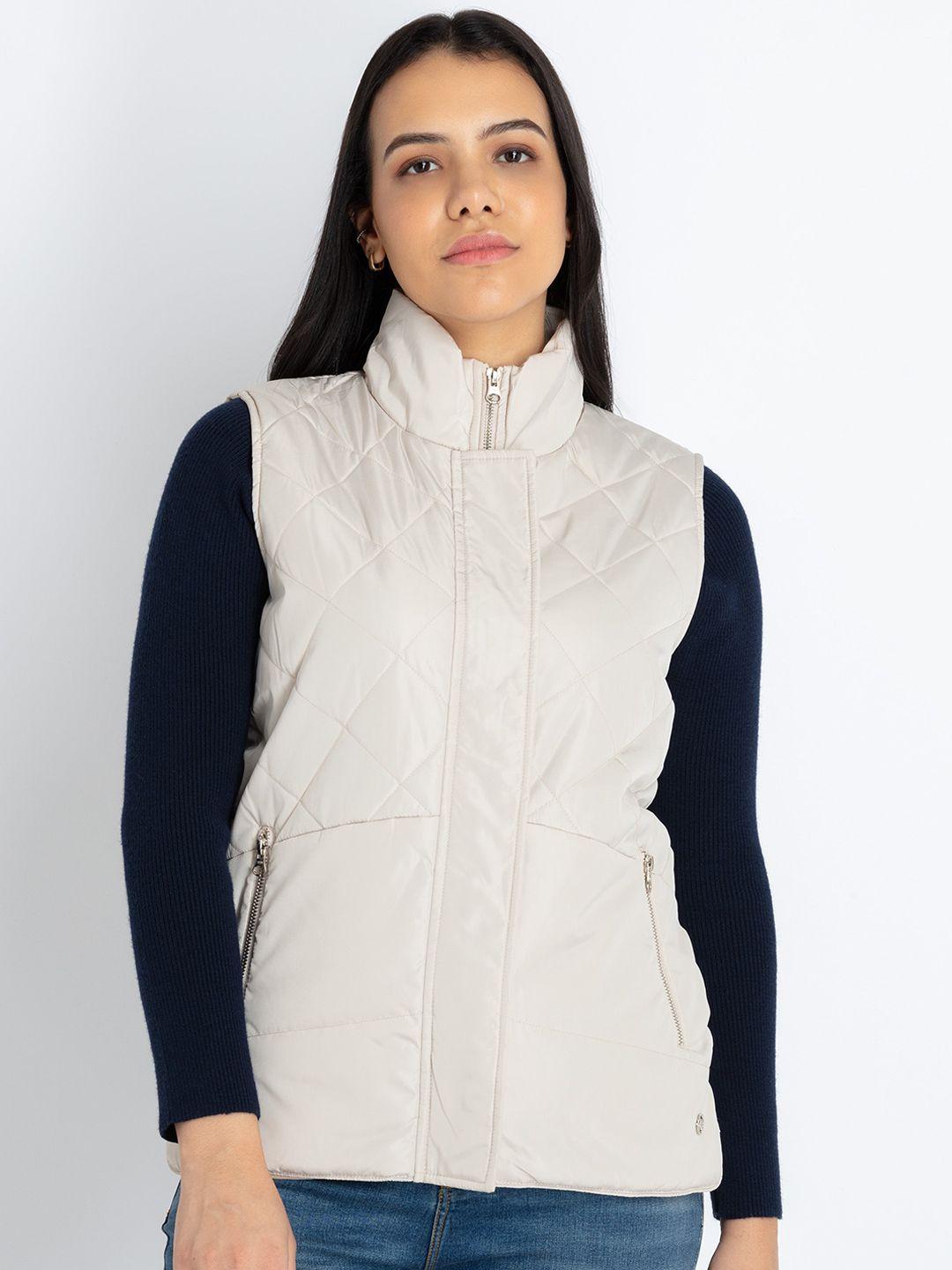 status quo mock collar quilted jacket