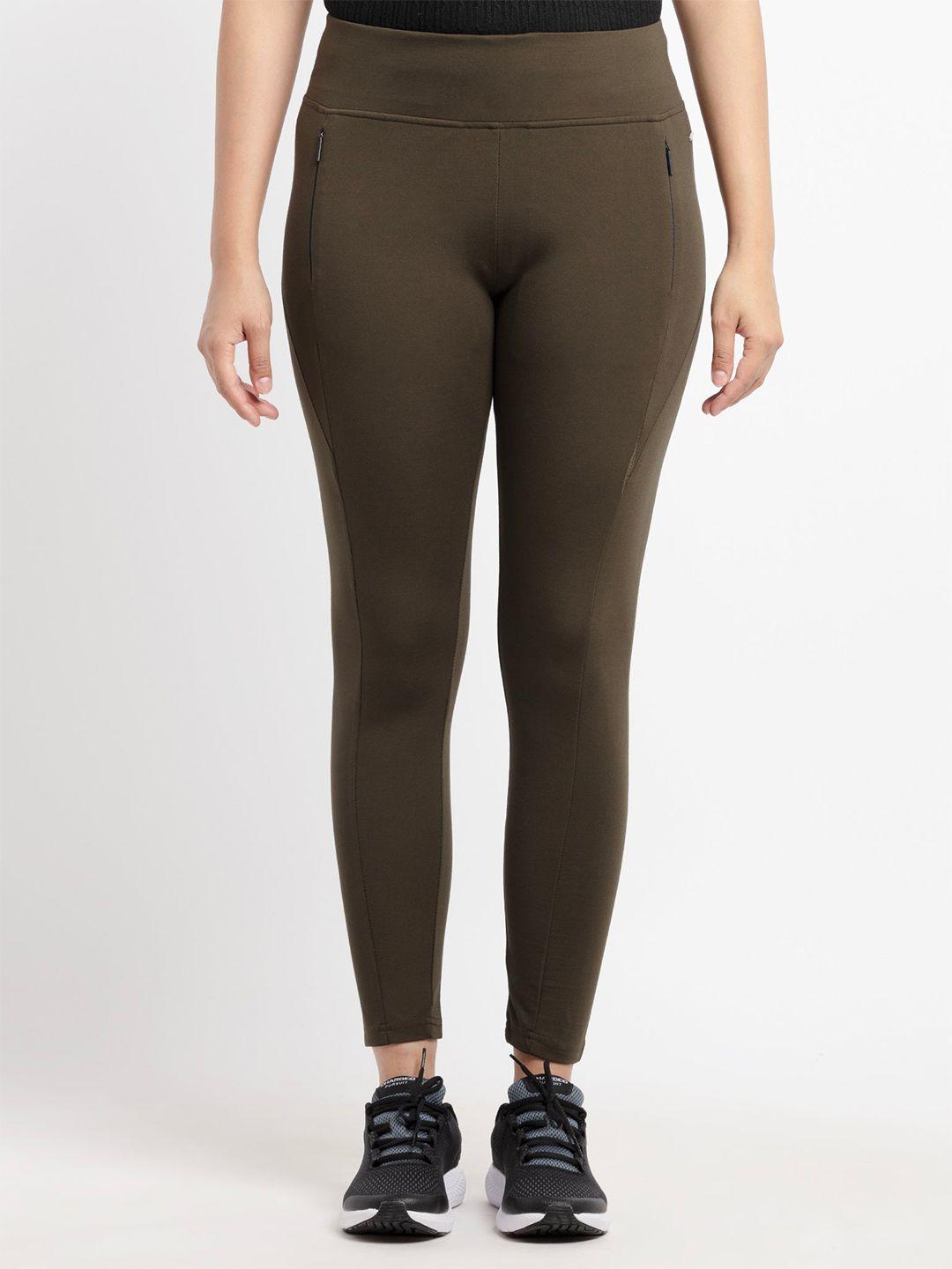 status quo olive solid  jeggings