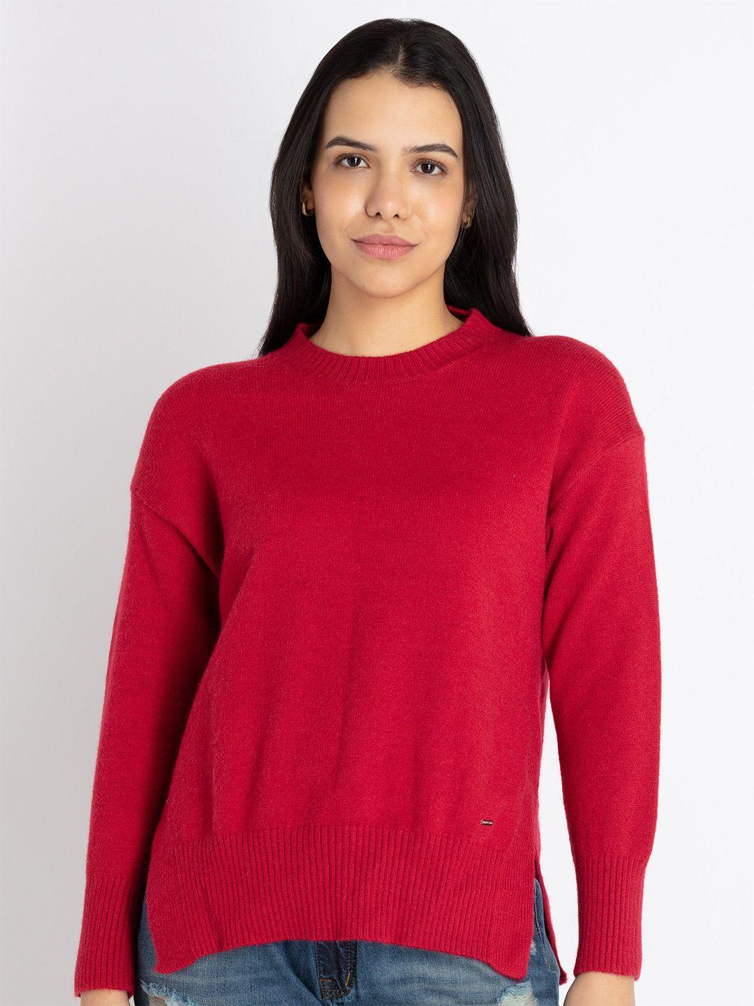 status quo round neck ribbed pullover