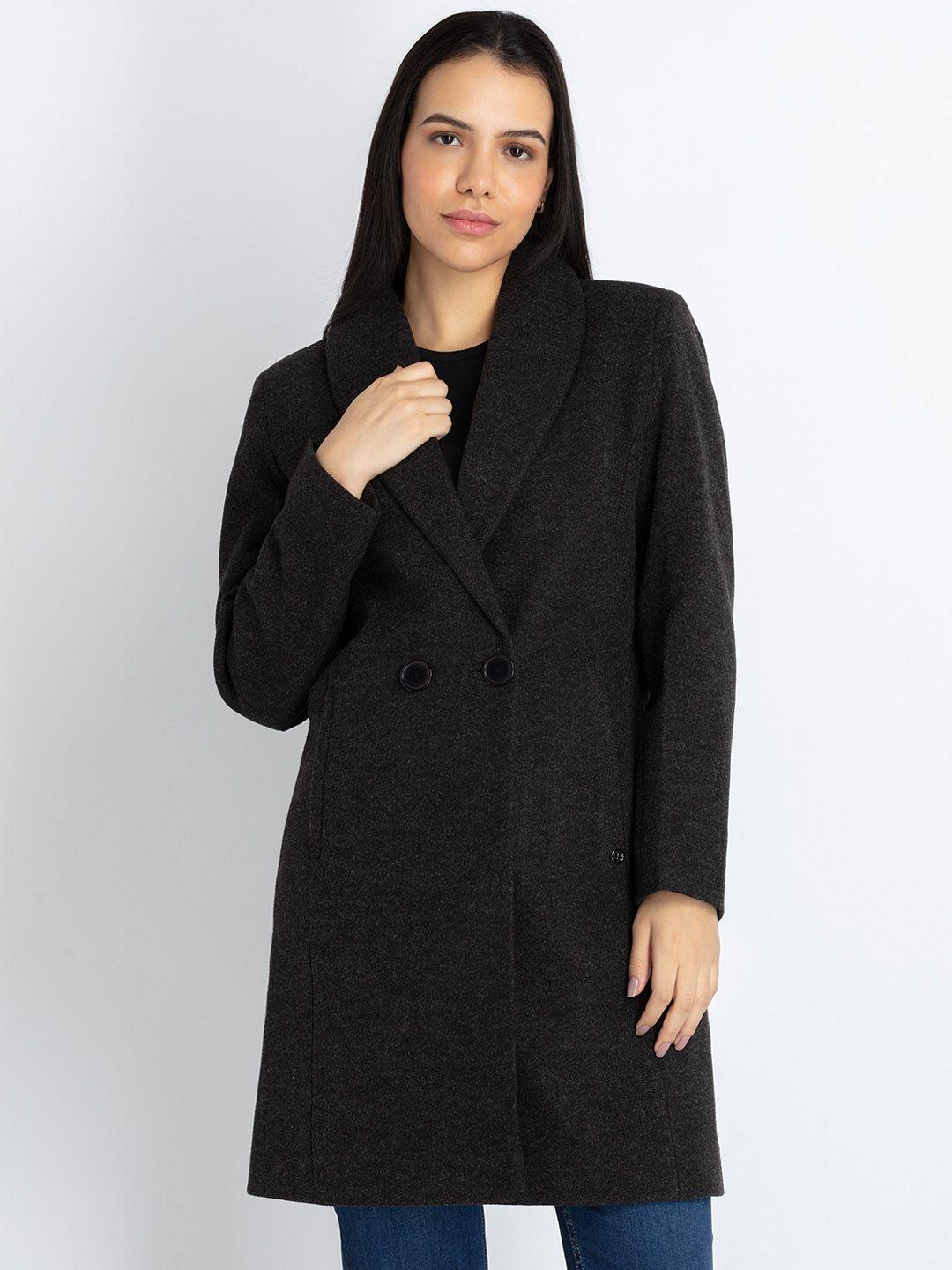 status quo shawl collar longline overcoat