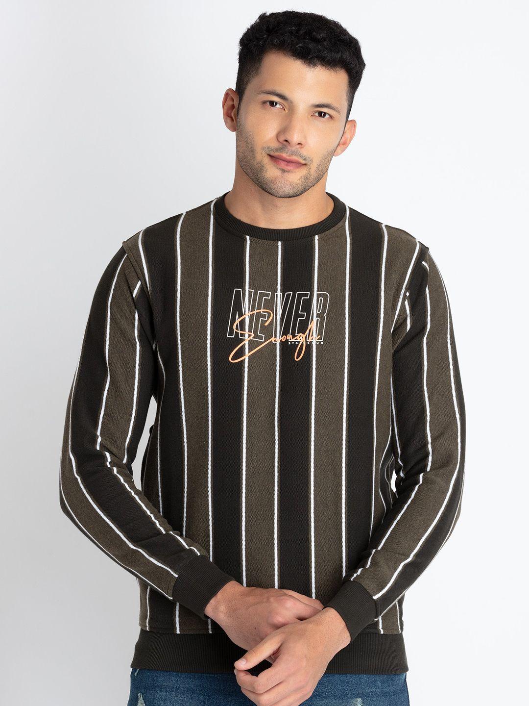 status quo striped cotton pullover sweatshirt