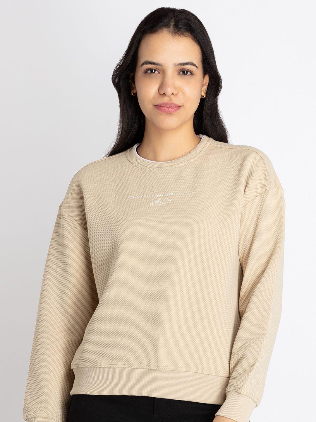 status quo typograhy printed cotton pullover