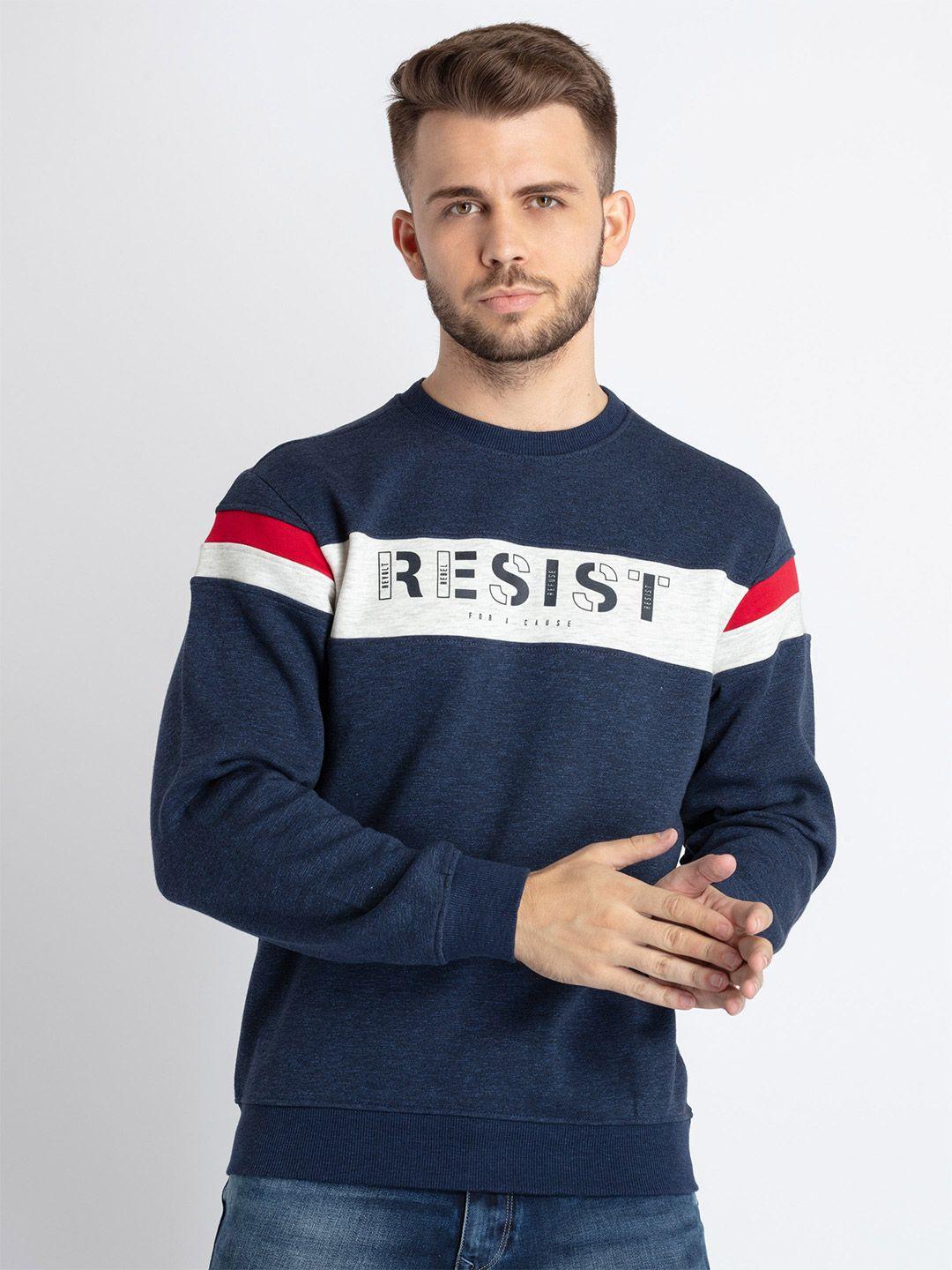 status quo typography printed cotton pullover