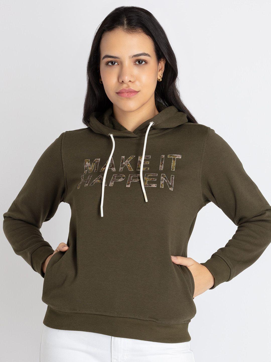 status quo typography printed hooded cotton sweatshirt