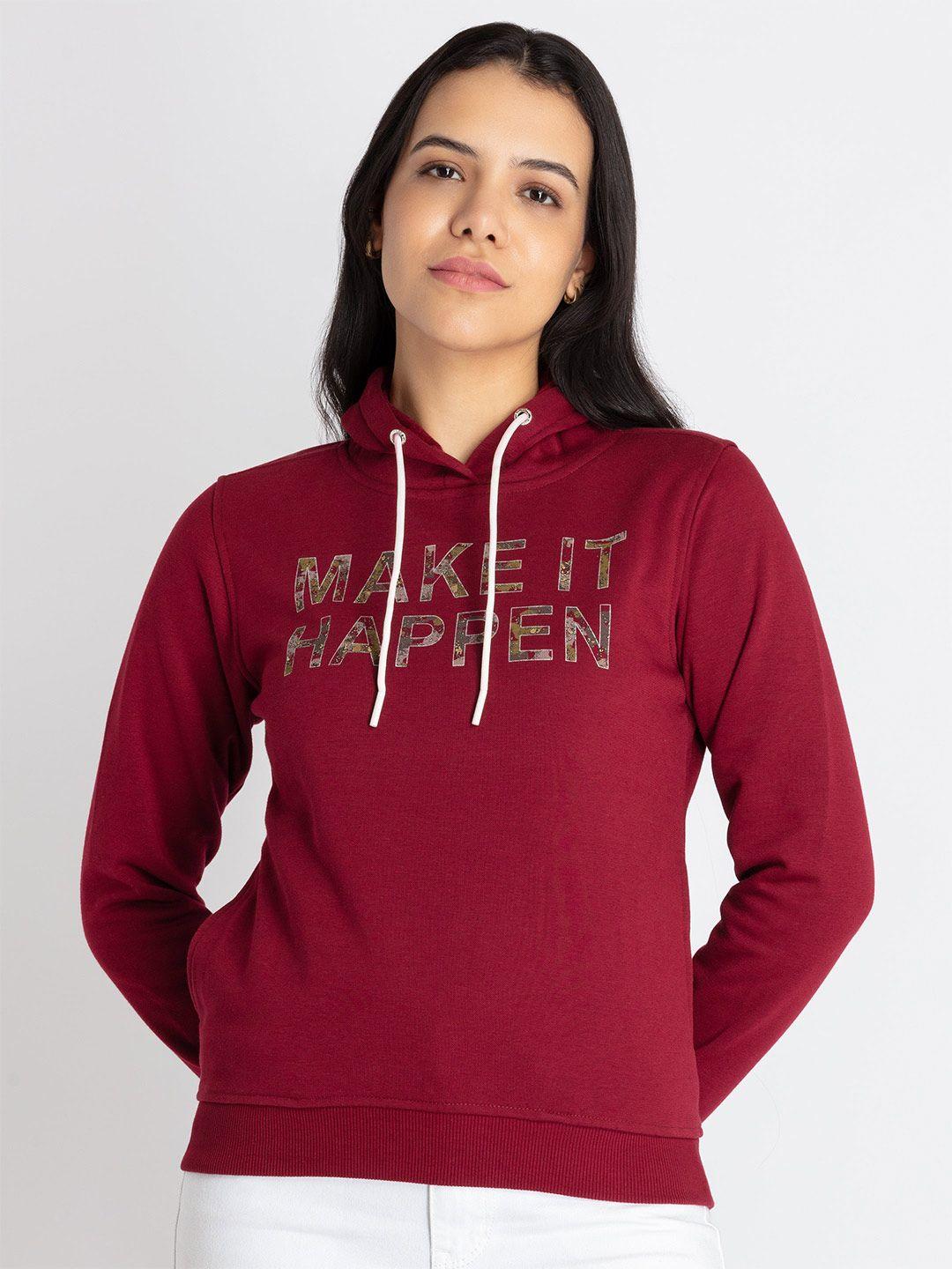 status quo typography printed hooded sweatshirt