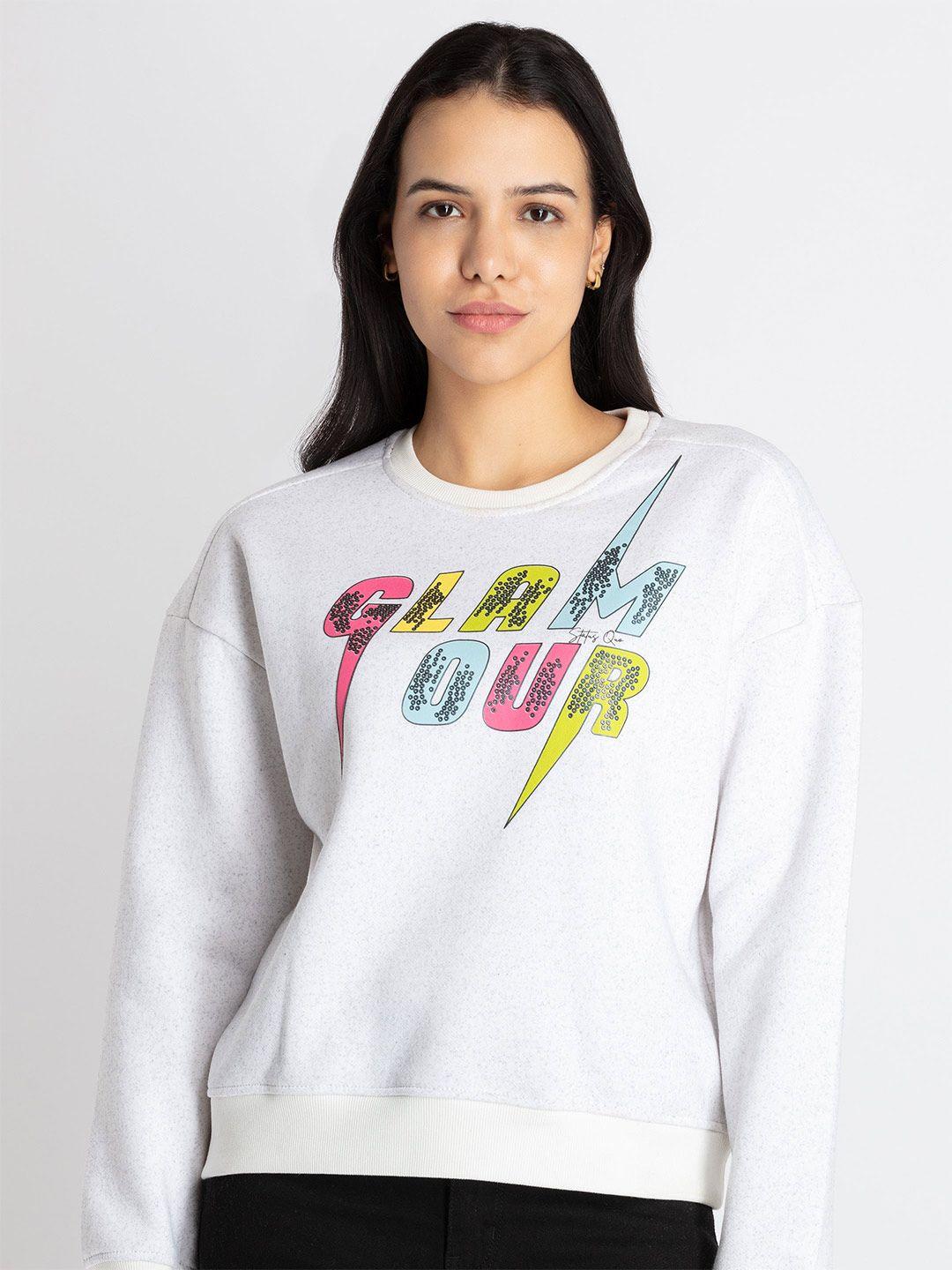 status quo typography printed sweatshirt