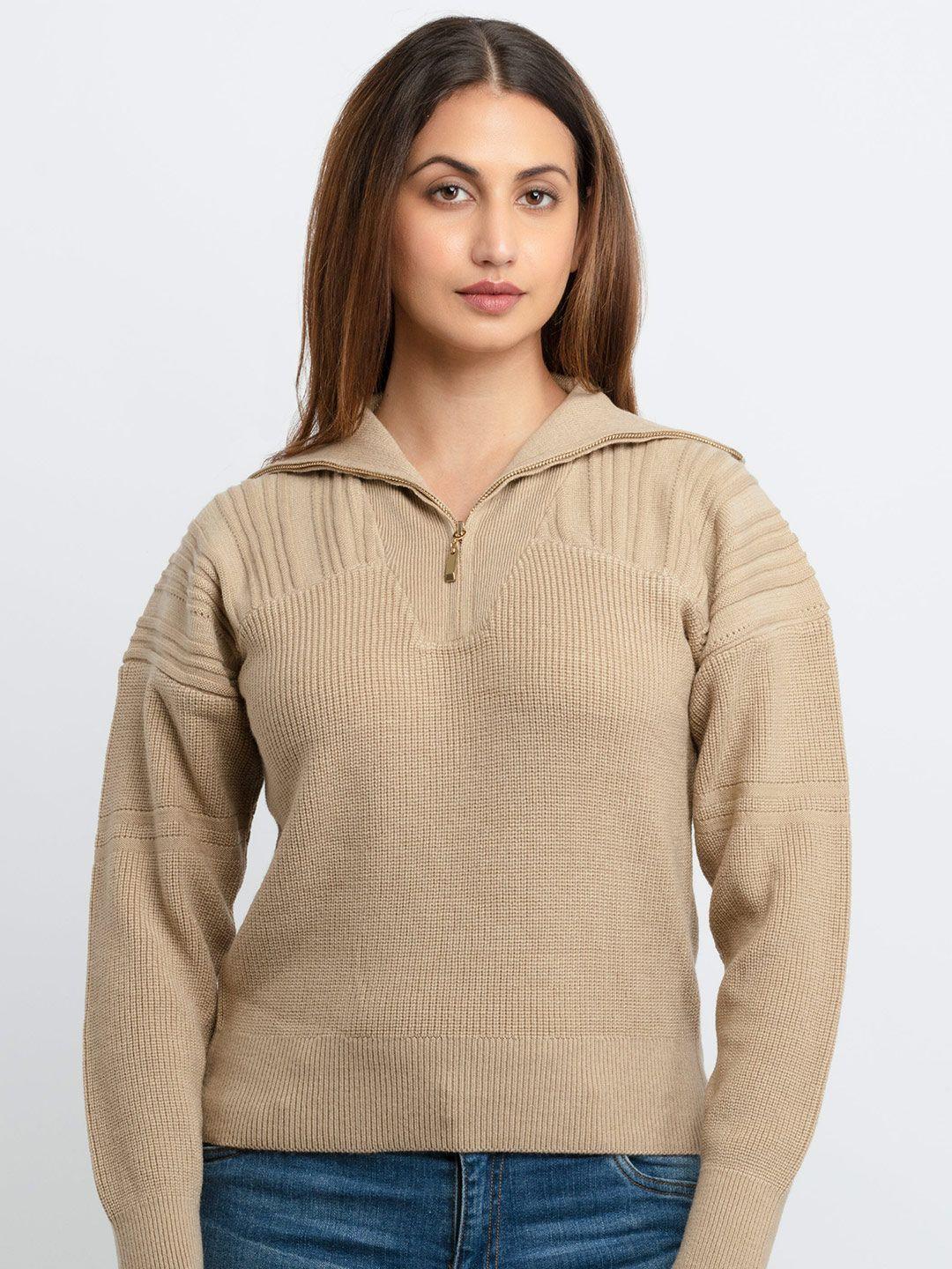 status quo women beige pullover