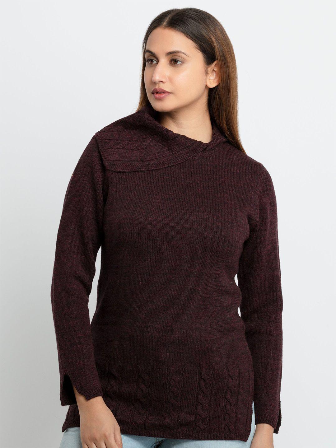 status quo women maroon pullover