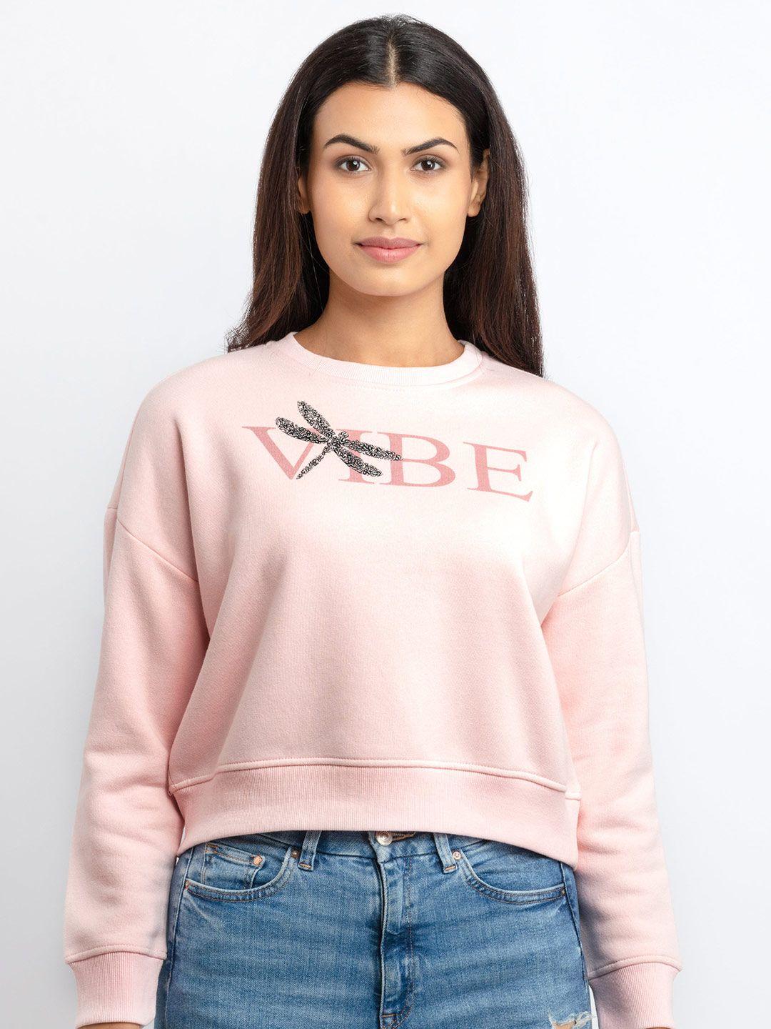 status quo women pink printed sweatshirt