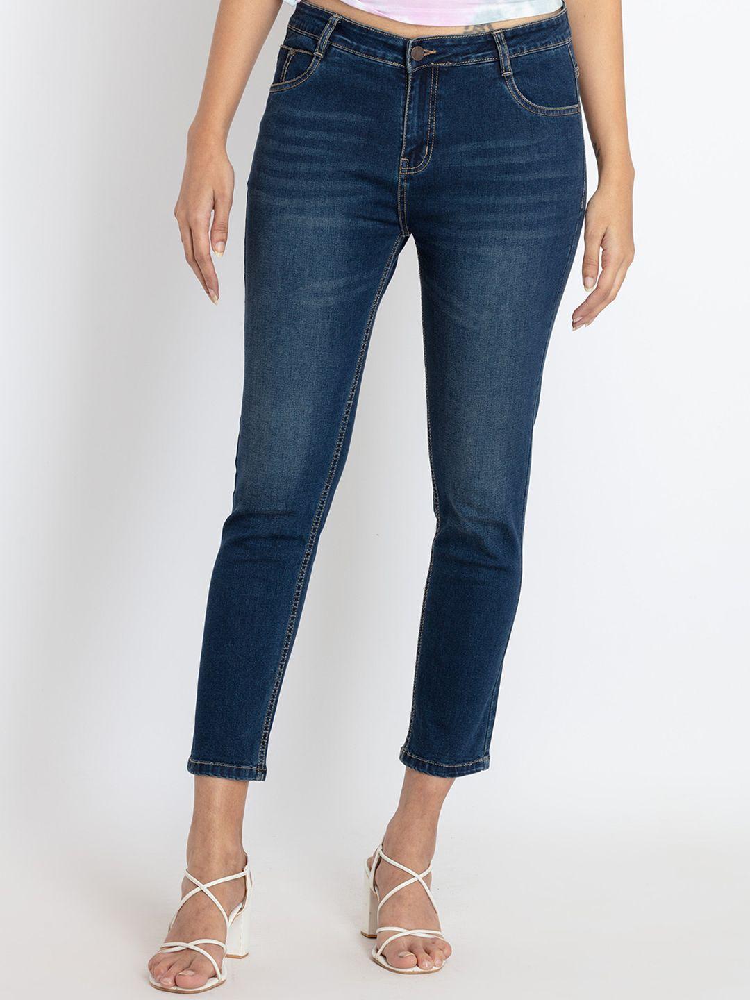 status quo women skinny fit light fade cotton jeans