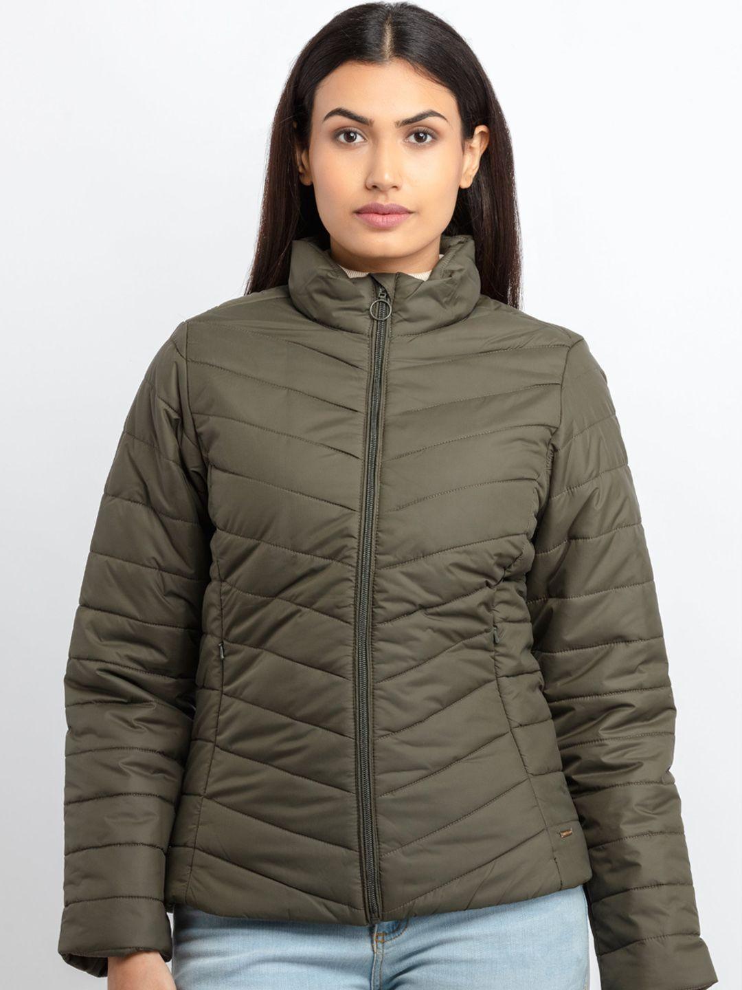 status quo women solid quilted jacket