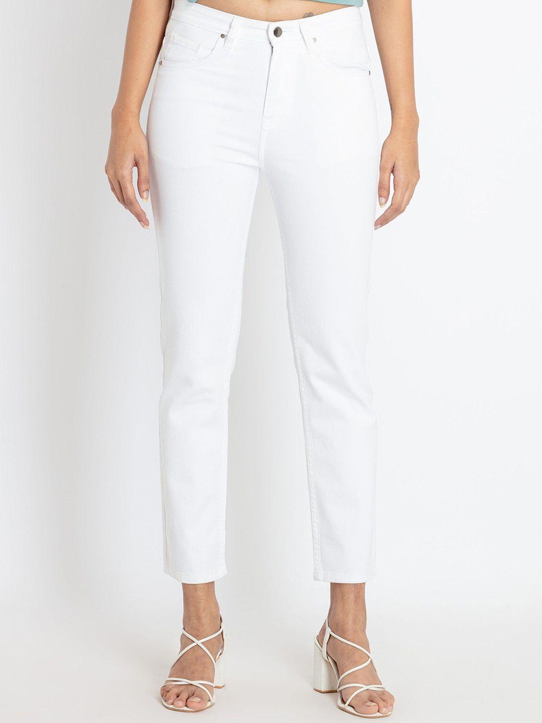 status quo women straight fit mid-rise cotton jeans