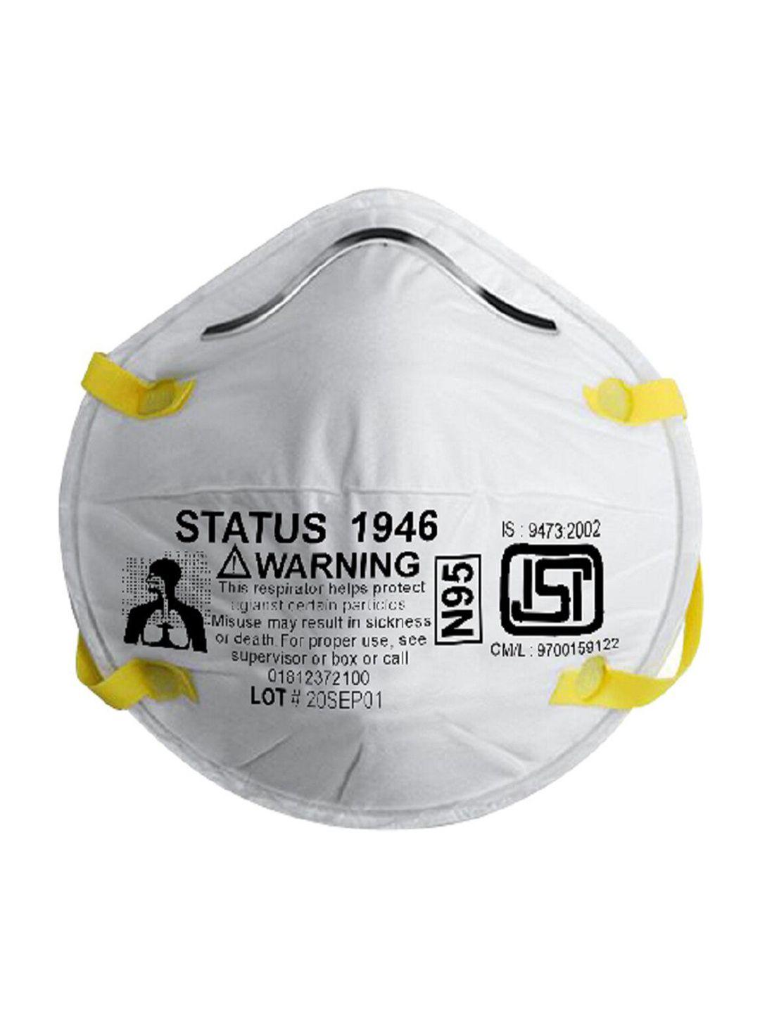 status unisex white printed 5-ply reusable n95 outdoor face mask