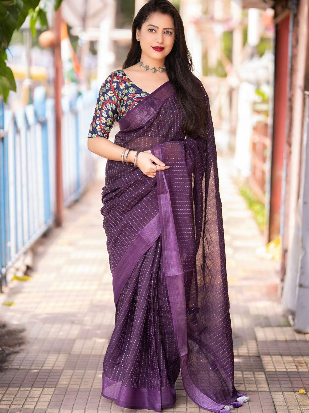 stava creation embellished sequinned saree
