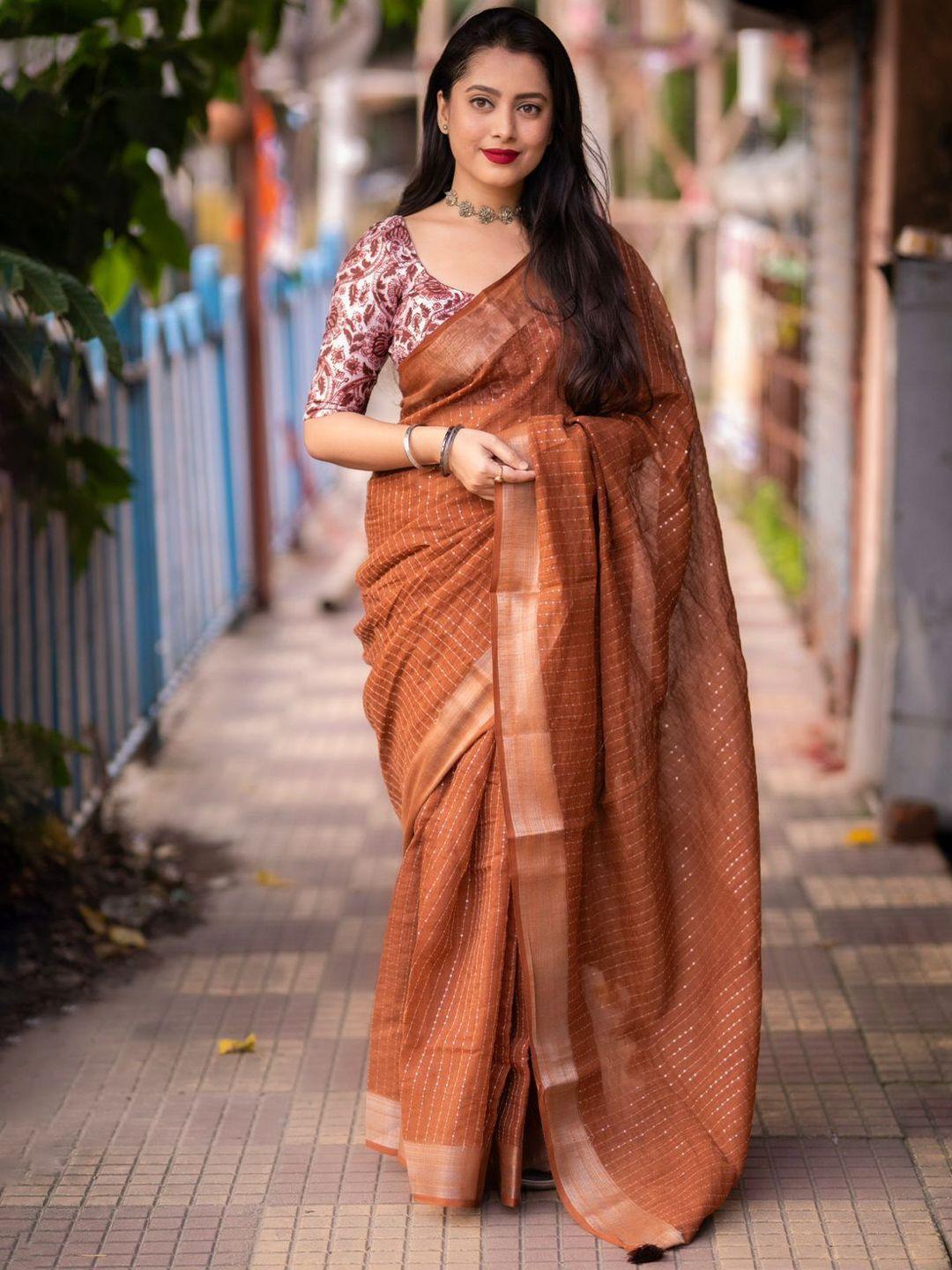 stava creation embellished sequinned saree