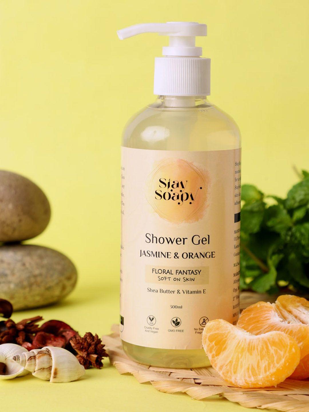 stay soapy floral fantasy jasmine & orange shower gel with shea butter & vitamin e- 300 ml