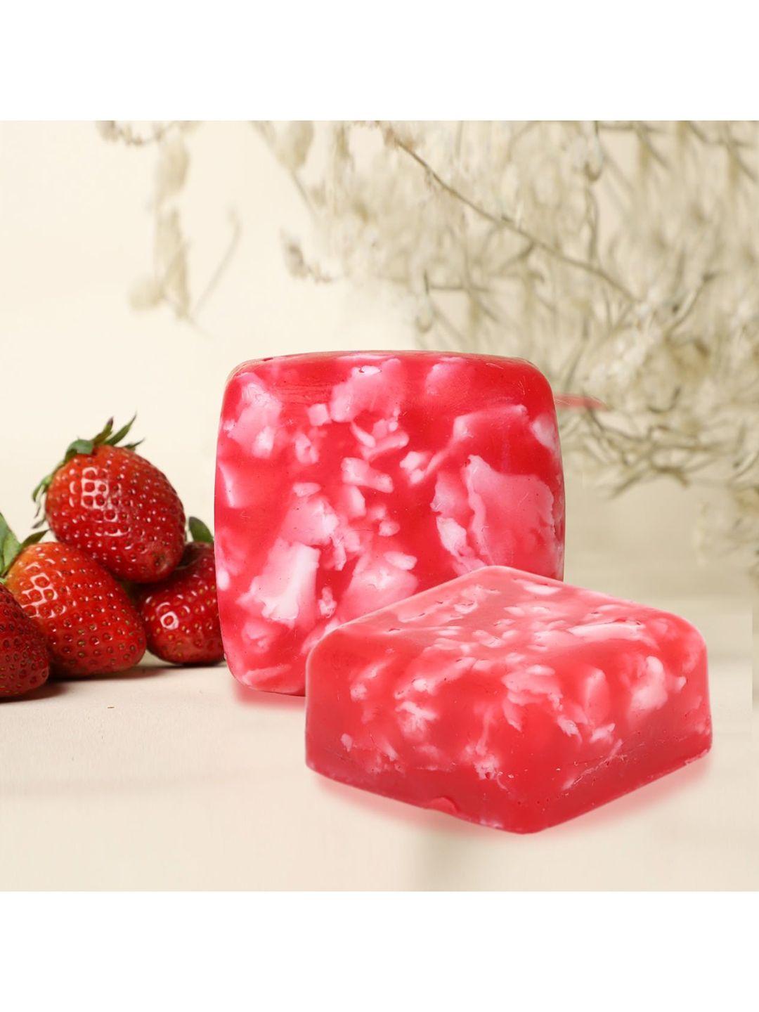 stay soapy set of 2 premium strawberry bathing soap with pure essential oil - 120 g each