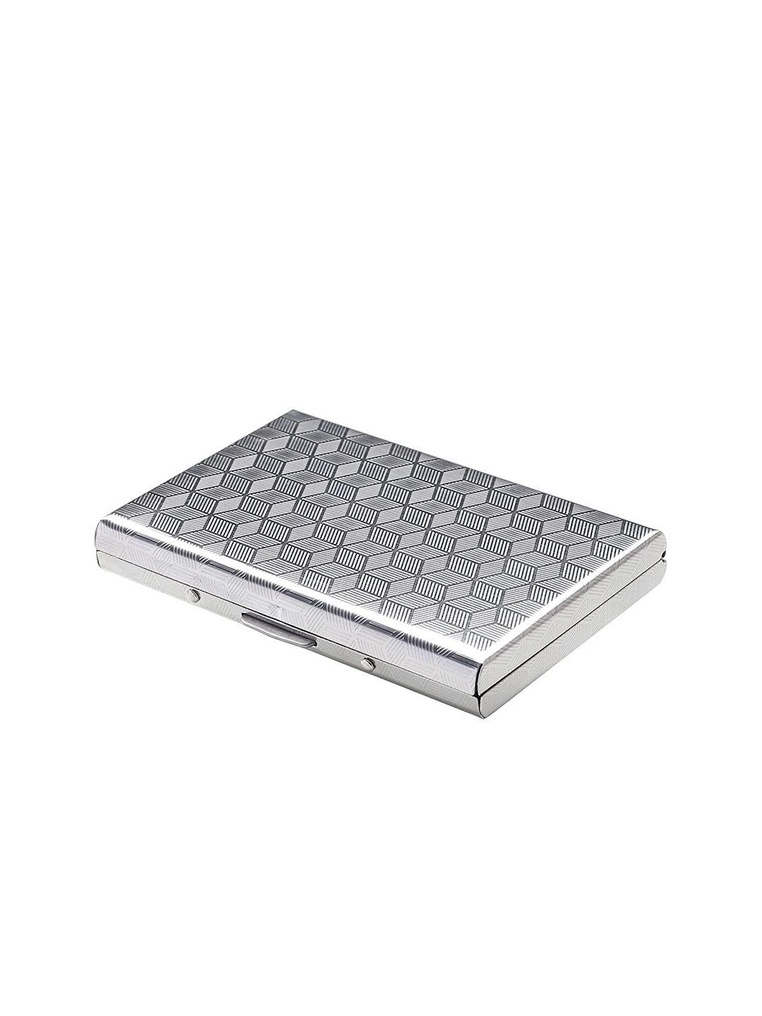 stealodeal silver-toned textured water-resistant stainless steel card holder