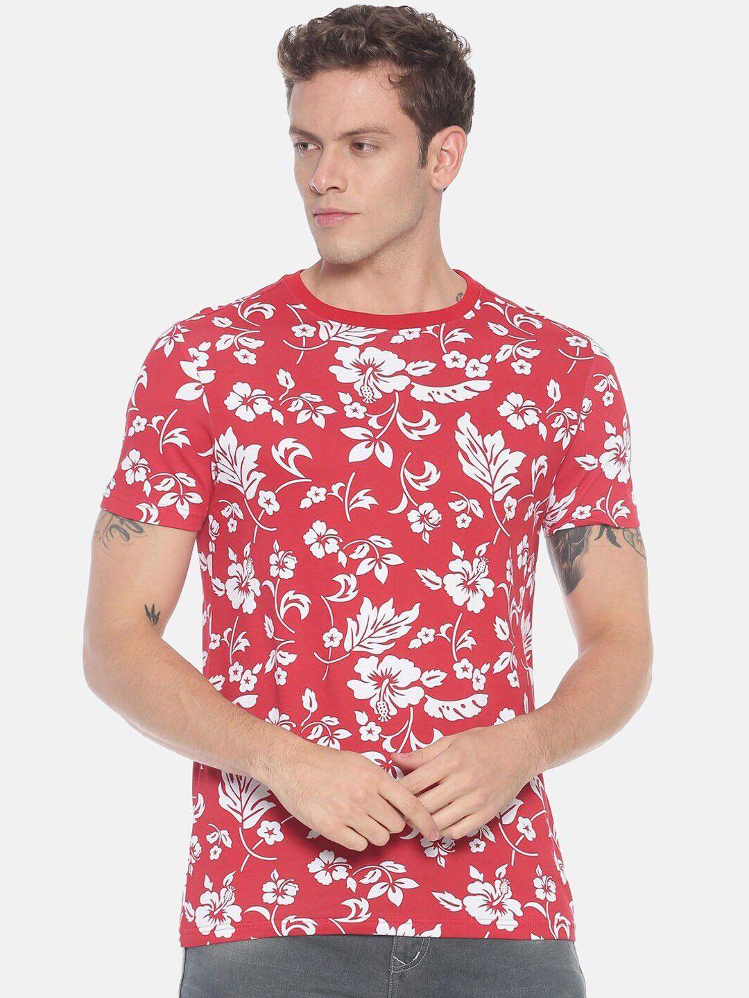 steenbok round neck floral printed pure cotton t-shirt