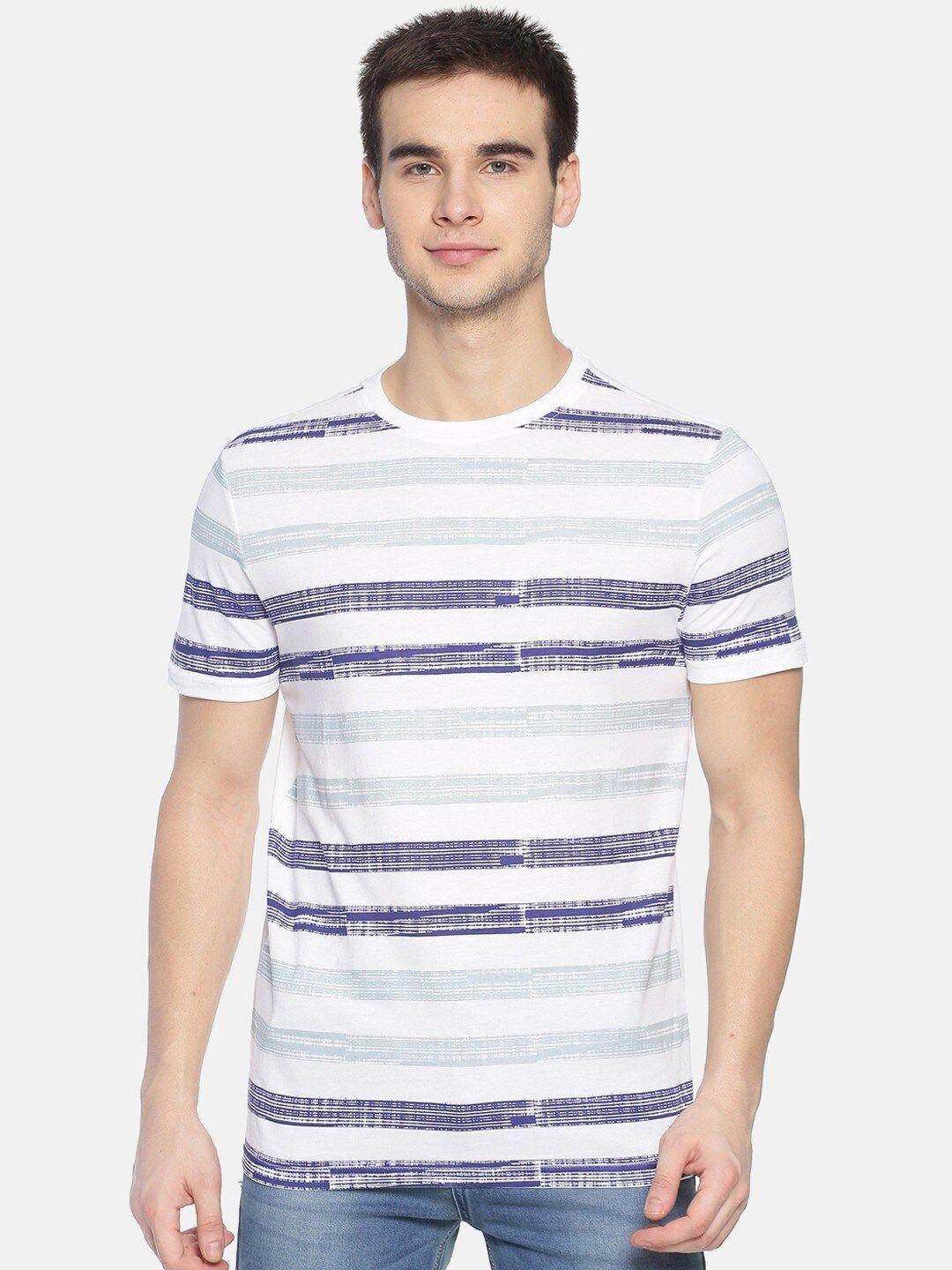 steenbok striped slim fit pure cotton casual t-shirt