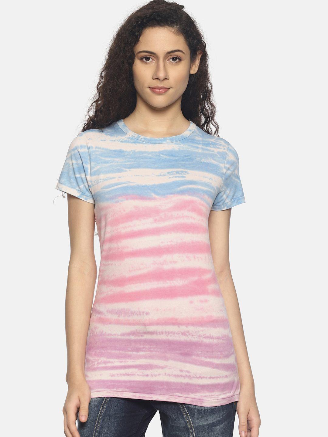 steenbok women multicoloured dyed round neck t-shirt