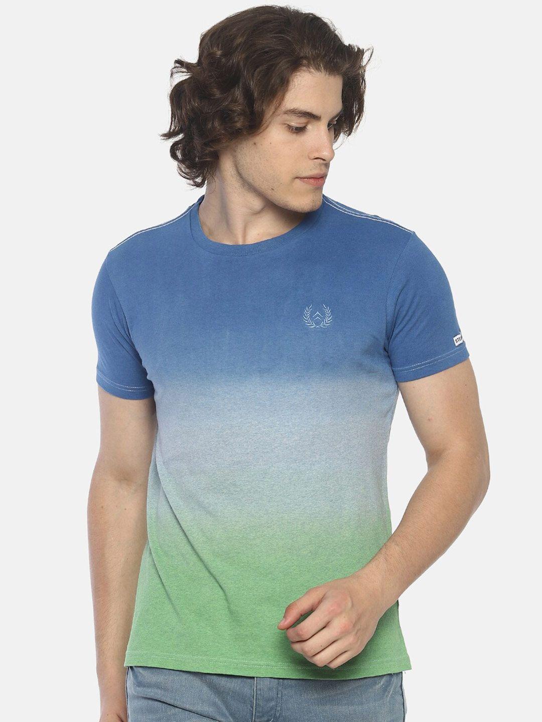 steenbok colourblocked slim fit pure cotton t-shirt