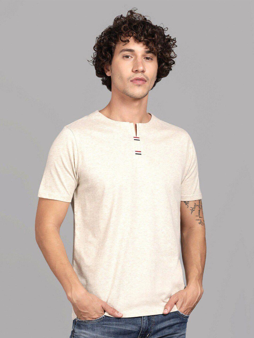 steenbok henley neck cotton regular fit t-shirt