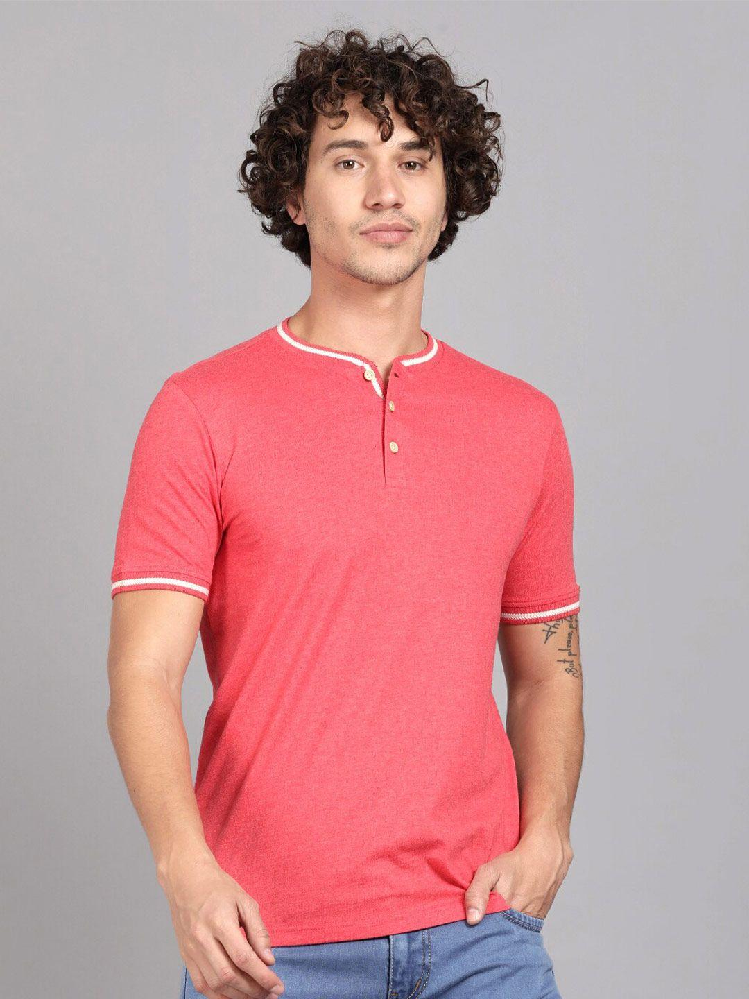 steenbok henley neck cotton slim fit t-shirt