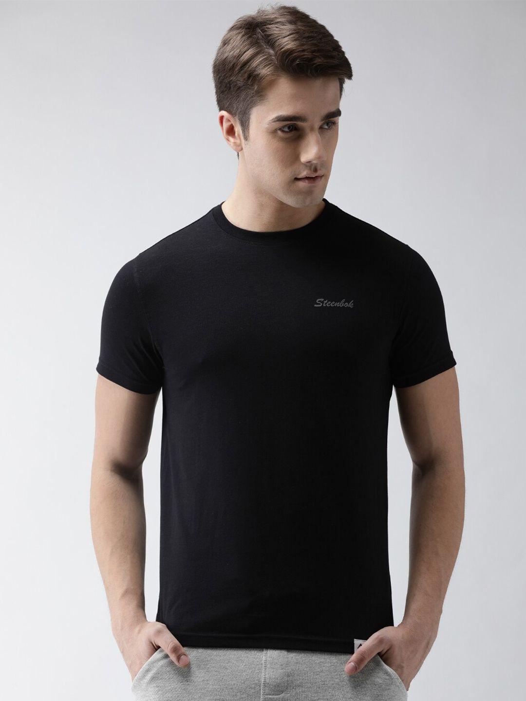 steenbok men black slim fit t-shirt