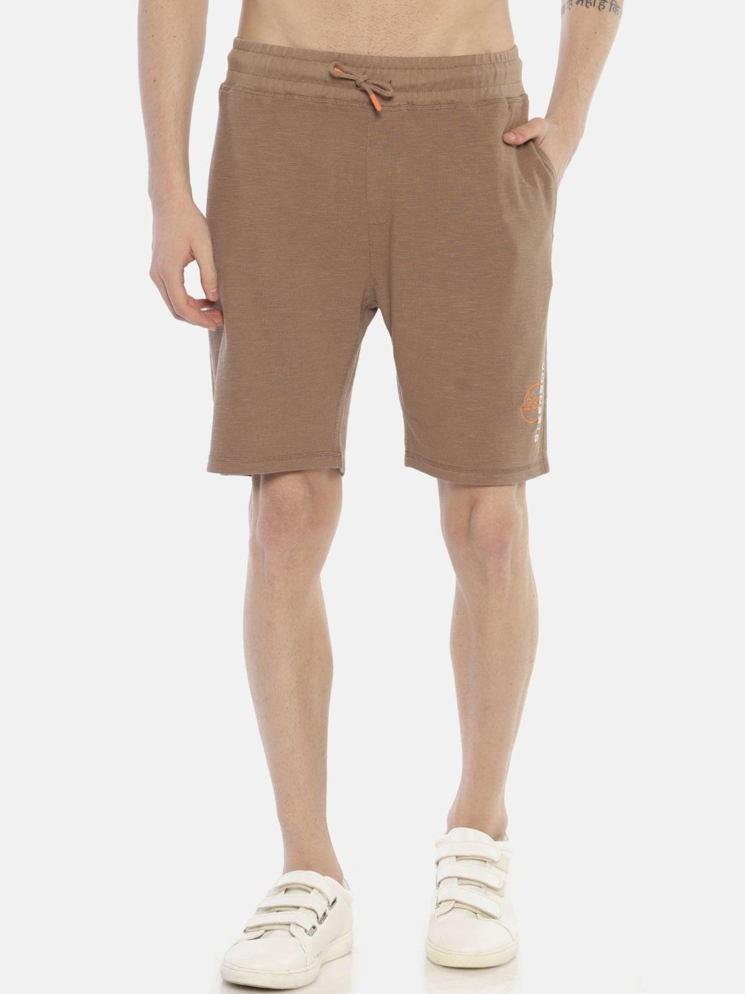 steenbok men brown pure cotton shorts