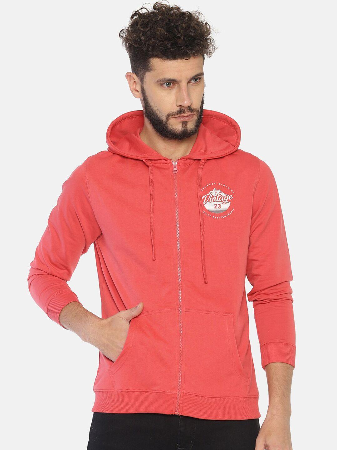 steenbok men coral printed hooded sweatshirt