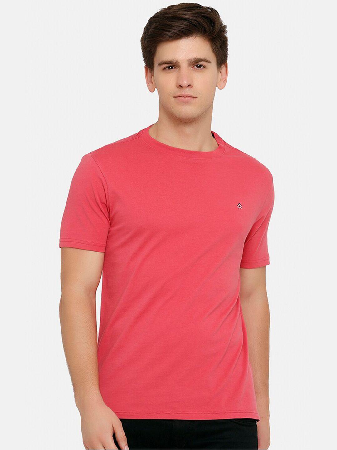 steenbok men pink slim fit cotton t-shirt