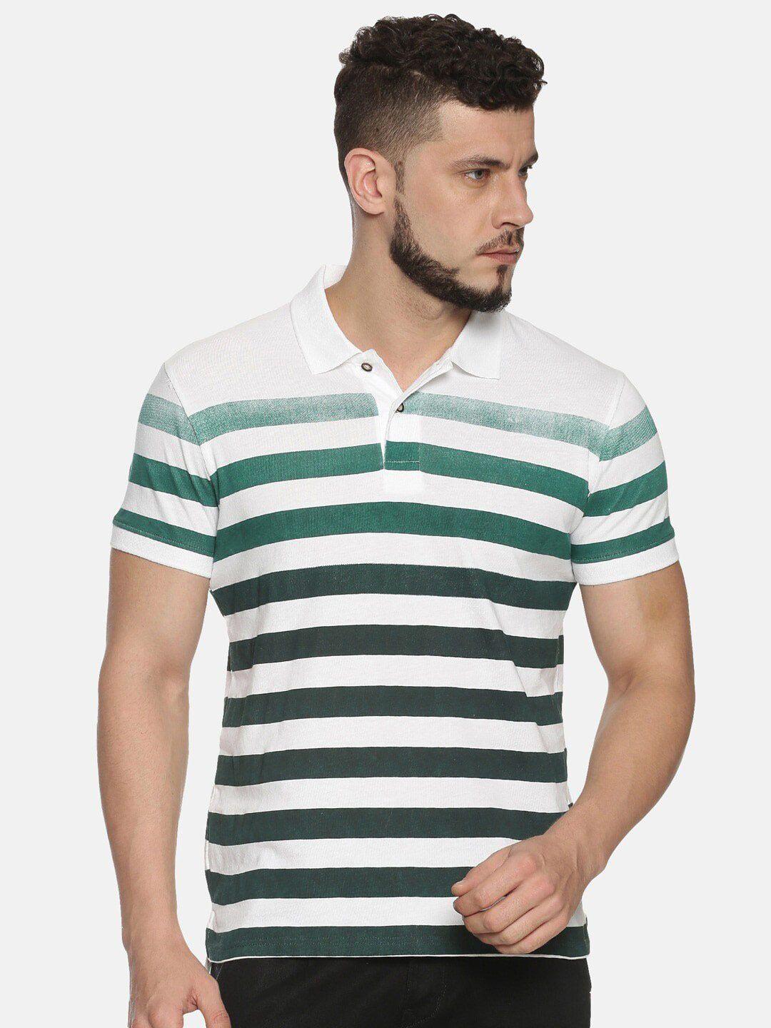 steenbok striped polo collar pure cotton t-shirt
