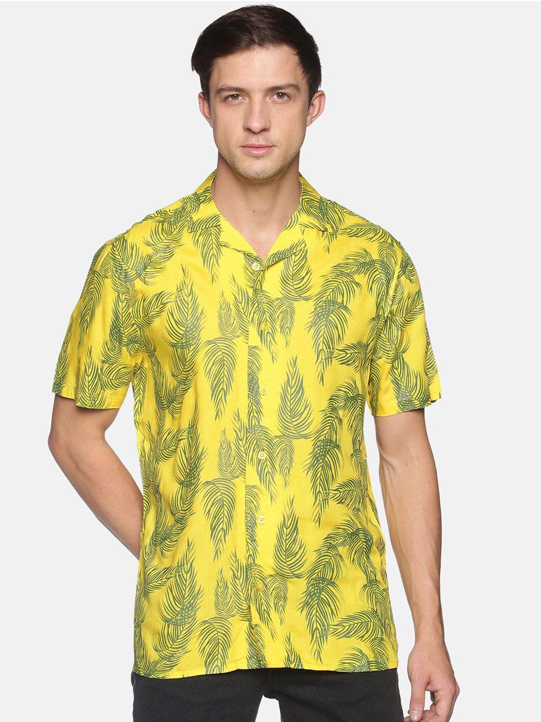 steenbok tropical printed cuban collar cotton casual shirt