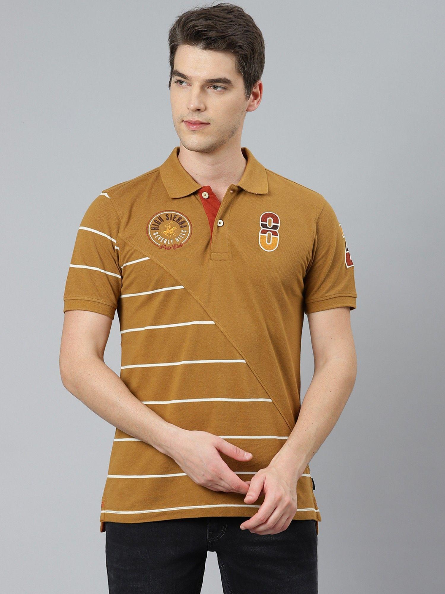 steep terrain mustard polo t-shirt