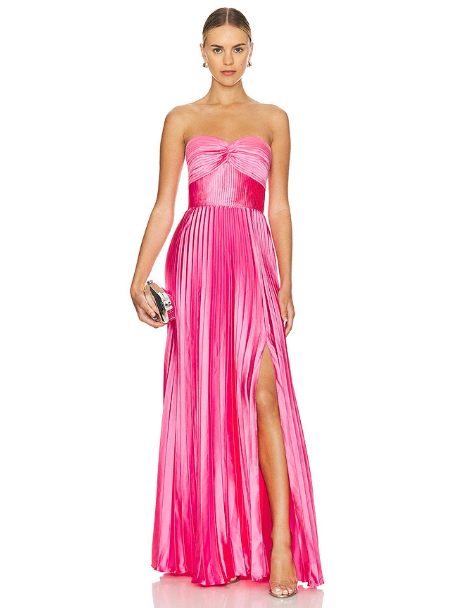 stef pleated gown