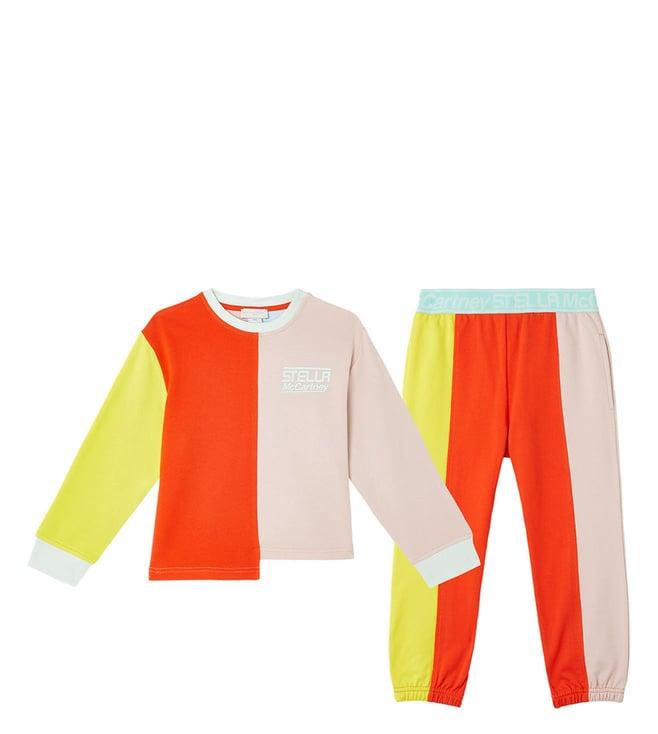stella mccartney kids multi comfort fit sweatshirt & joggers set