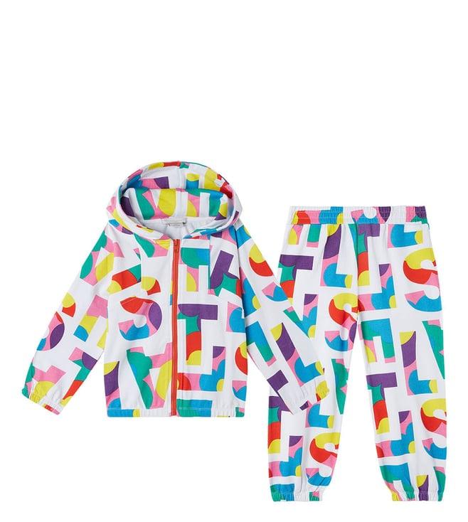 stella mccartney kids multi logo comfort fit hoodie & joggers set