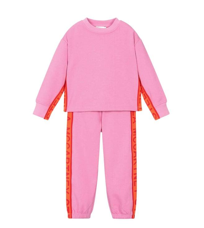 stella mccartney kids pink logo tape comfort fit tracksuit