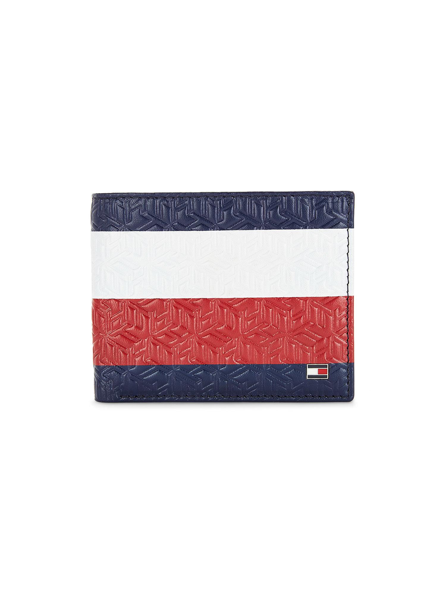 stellar mens leather global coin wallet red & white & blue